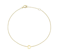 9ct YG MINI INITIAL 'D' B/L 15.5-19cm