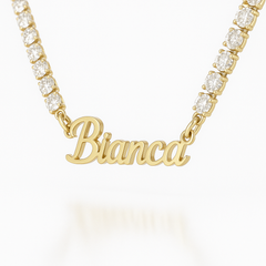 Custom Bespoke Diamond Tennis Name Necklace