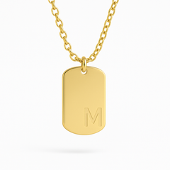 Personalised Dog Tag Initial Necklace – Unisex (35 mm × 20 mm)