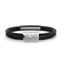 Puzzle Connection Men’s Bracelet – Custom Initials