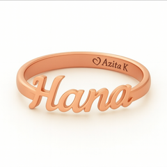 Mini Personalised Cursive Name Ring