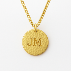 Men’s Hammered Initial Pendant Necklace