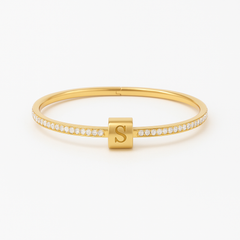 Signature Diamond Initial Bangle – Half Set (One Size)