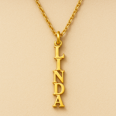 Block Name Necklace Vertical