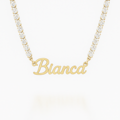 Custom Bespoke Diamond Tennis Name Necklace