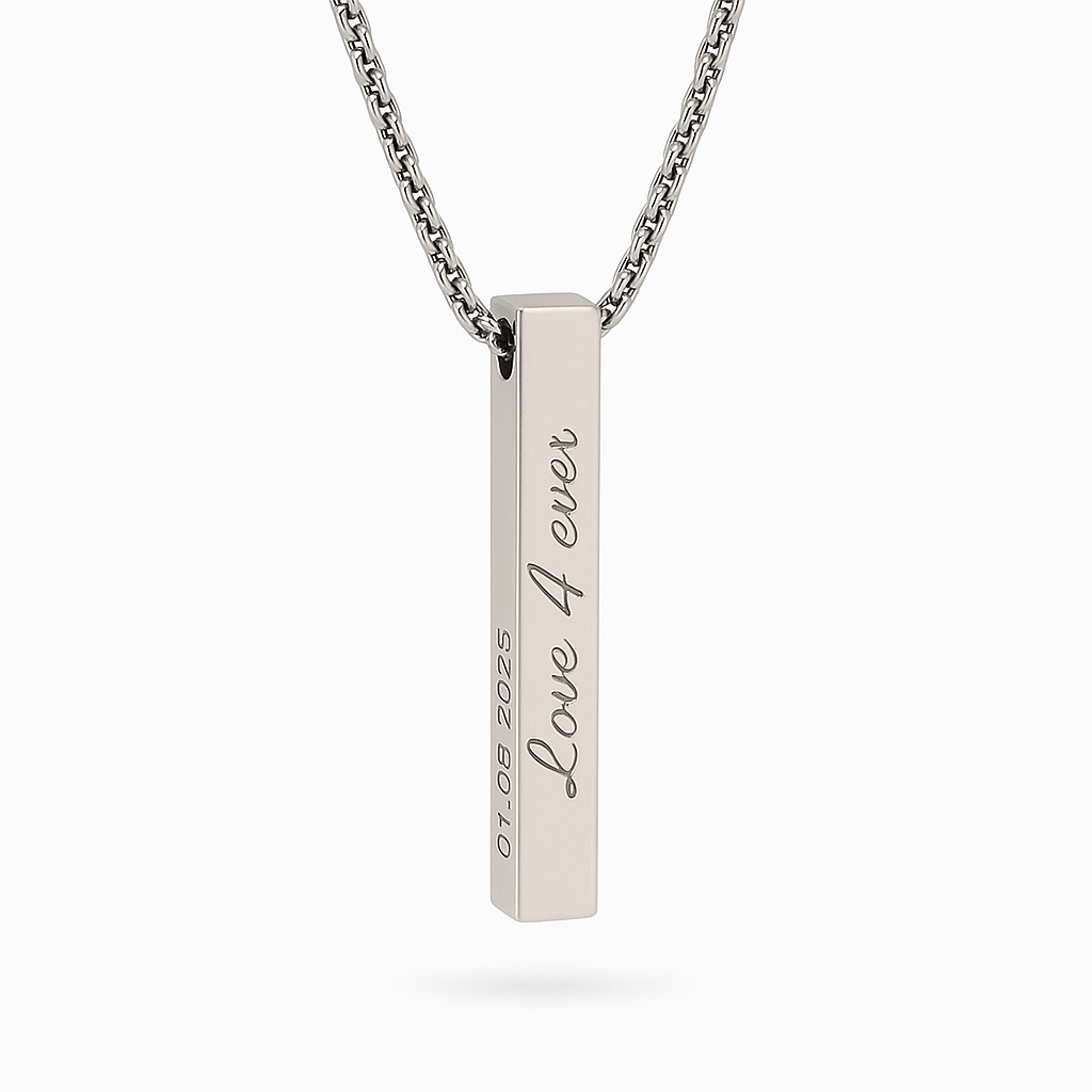 Engraved Bar Necklace
