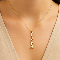 Block Name Necklace Vertical