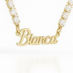 Custom Bespoke Diamond Tennis Name Necklace