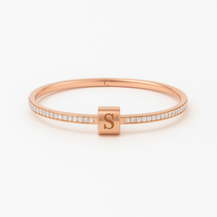 Signature Diamond Initial Bangle – Half Set (One Size)