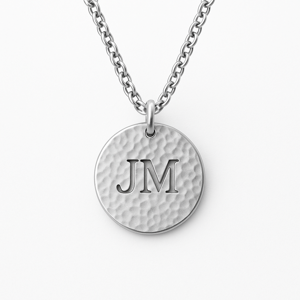 Men’s Hammered Initial Pendant Necklace