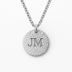 Men’s Hammered Initial Pendant Necklace