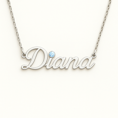 Custom Name Necklace with Birthstone – Personalised Jewellery