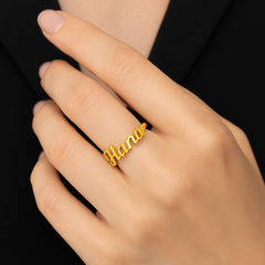 Mini Personalised Cursive Name Ring